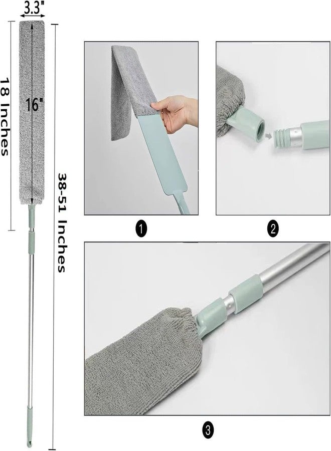 Zakudi Microfiber Gap Dust Brush Cleaner for Cleaning Under Bed with Long Handle Mop Flexible Washable and Retractable Gap Duster Brush Bottom Cleaning,Pack of 1 - Image 2